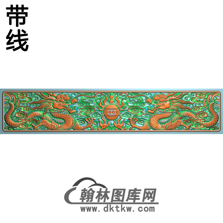 LF-030-双龙带线精雕图（SL-093）展示