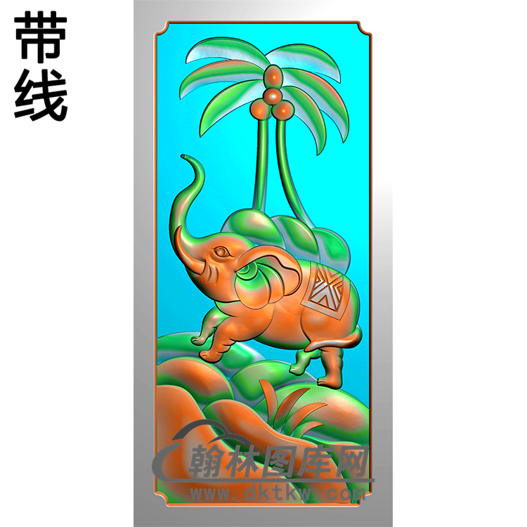 大象碑板精雕图（MBBB-2027）展示