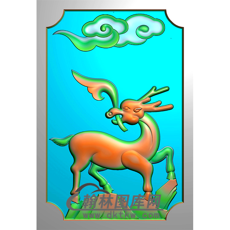 鹿碑板精雕图（MBBB-2031）展示
