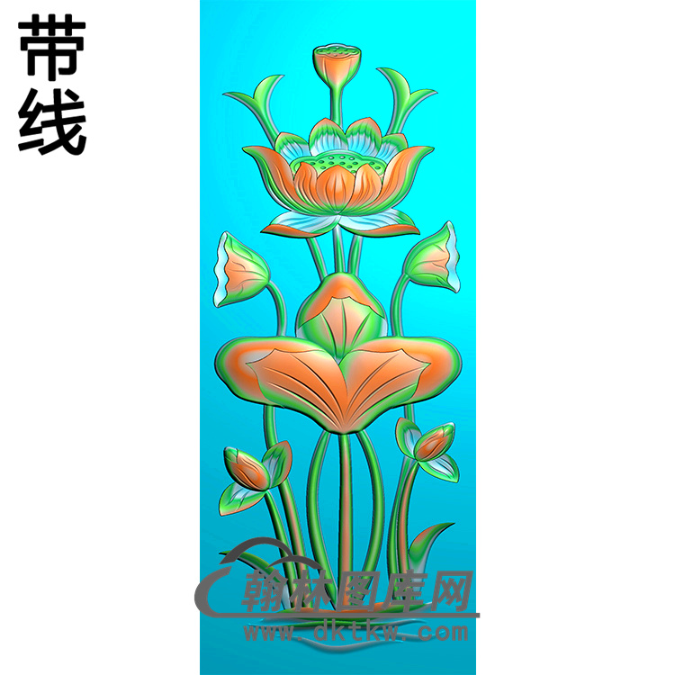 荷花碑板精雕图（MBBB-2038）展示