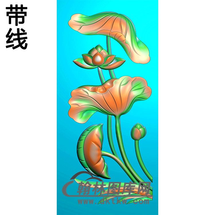 荷花碑板精雕图（MBBB-2041）展示