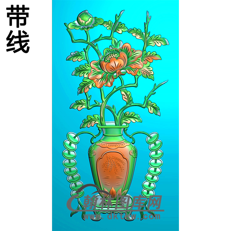 花瓶碑板精雕图  （MBBB-2045）展示