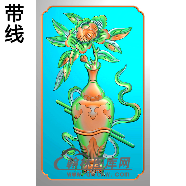 花瓶碑板精雕图（MBBB-2049）展示