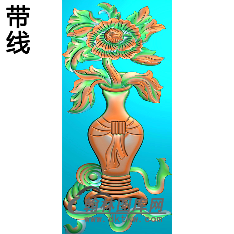 花瓶碑板精雕图（MBBB-2052）展示