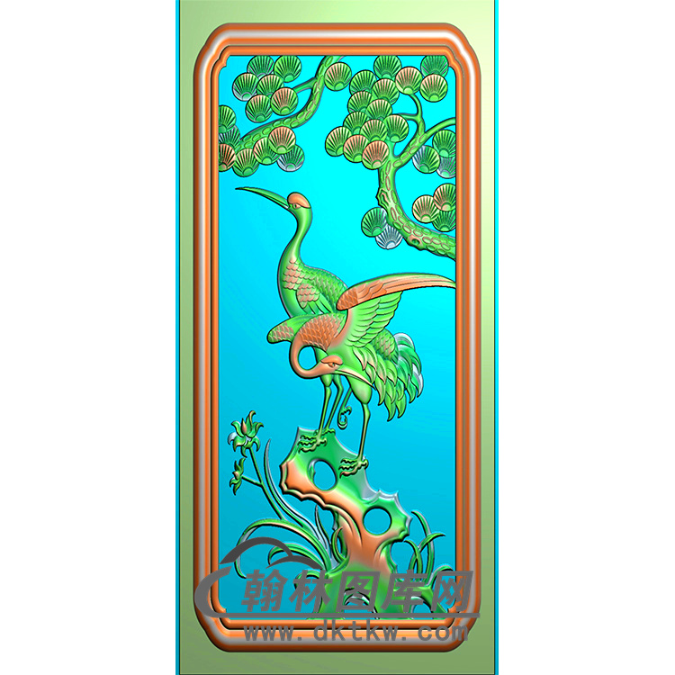 松鹤碑板精雕图（MBBB-2072）展示