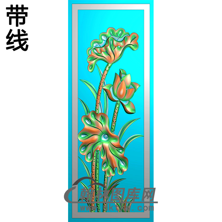 荷花碑板精雕图（MBBB-2073）展示