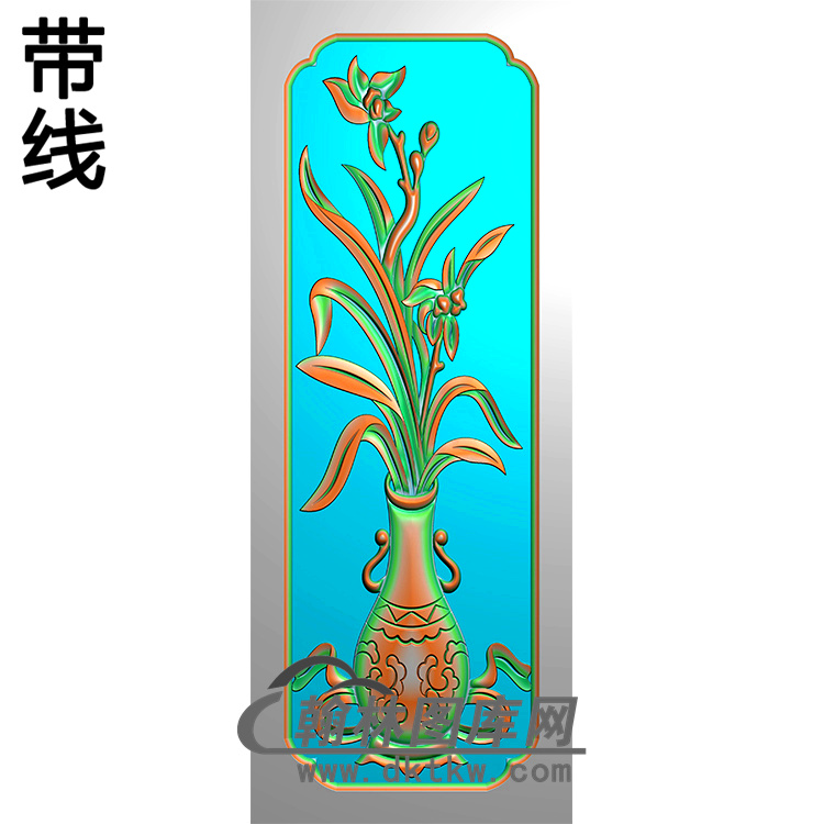花瓶碑板精雕图（MBBB-2076）展示