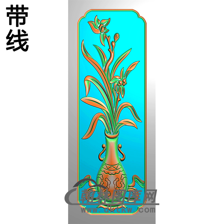 花瓶碑板精雕图（MBBB-2076）展示
