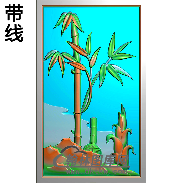 竹子碑板精雕图（MBBB-2087）展示