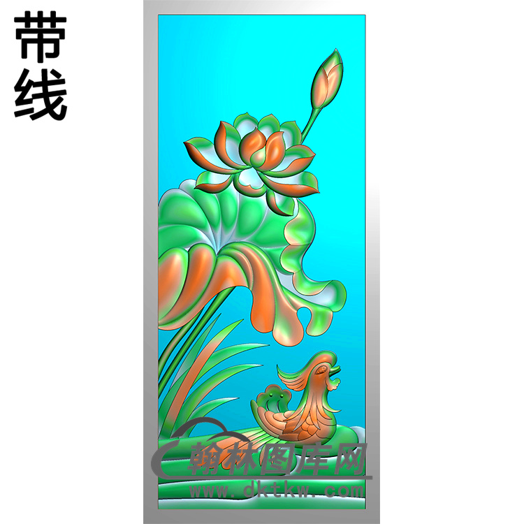 荷花鸳鸯碑板精雕图（MBBB-2089）展示