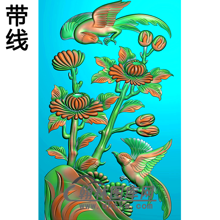 菊花碑板精雕图（MBBB-2094）展示