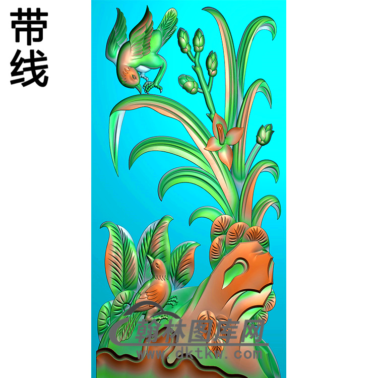 兰花碑板精雕图（MBBB-2095）展示