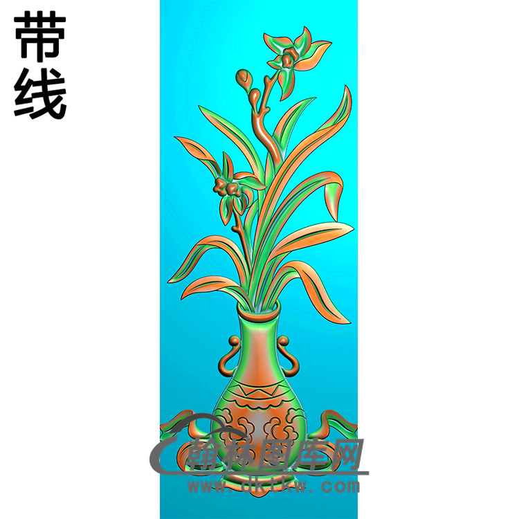 兰花碑板精雕图（MBBB-2104）展示