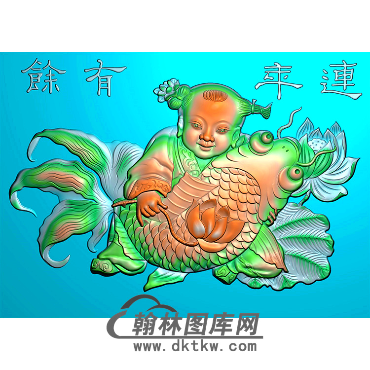 福娃碑板精雕图（MBBB-2136）展示