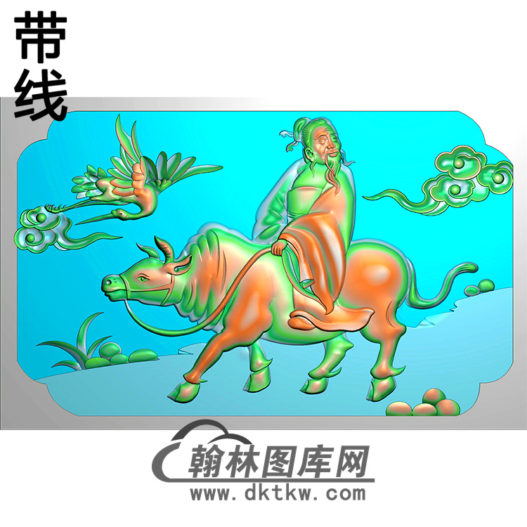 老子骑牛碑板精雕图 (MBBB-2146)展示