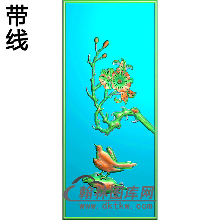 梅花鸟碑板精雕图（MBBB-2168）展示