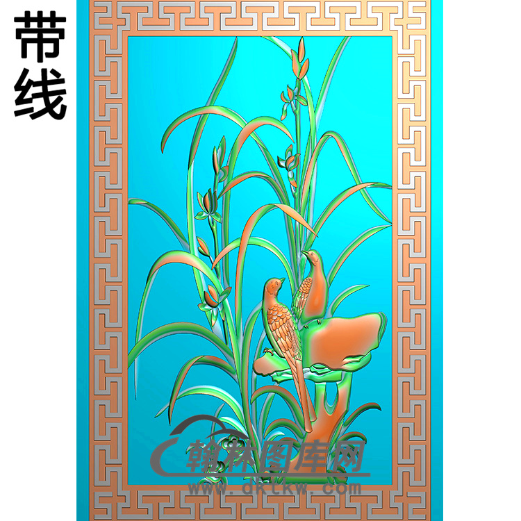 兰花碑板精雕图（MBBB-2178）展示