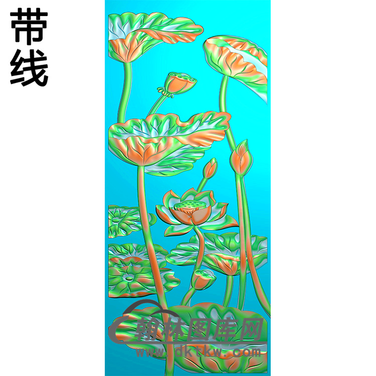 荷花碑板精雕图（MBBB-2184）展示