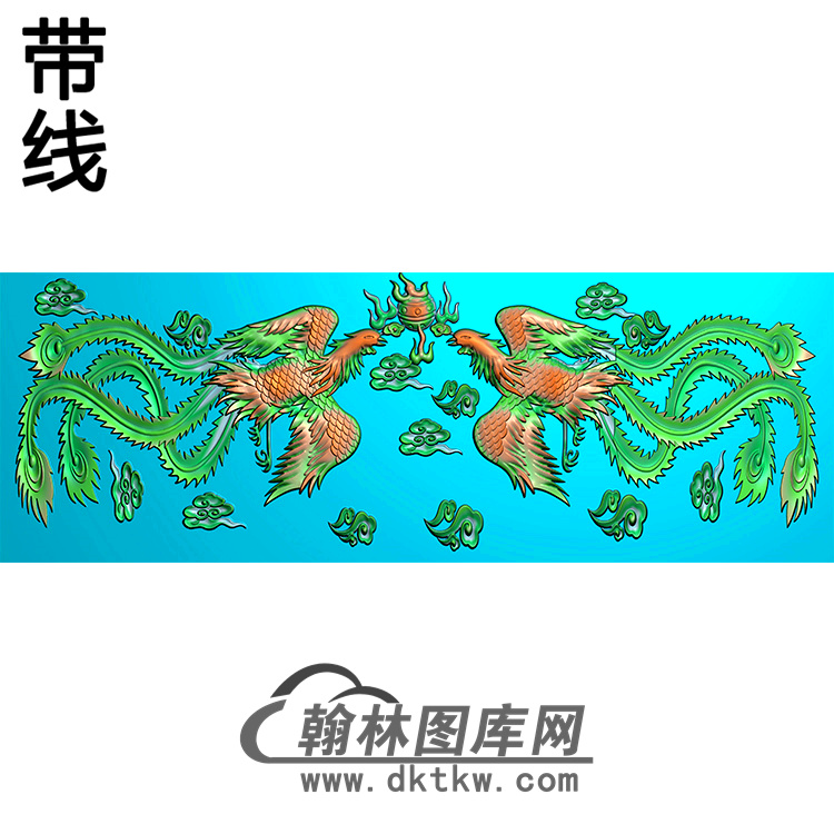 双凤碑板精雕图 （MBBB-2203）展示