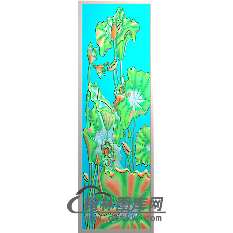 荷花碑板精雕图 （MBBB-2242）展示