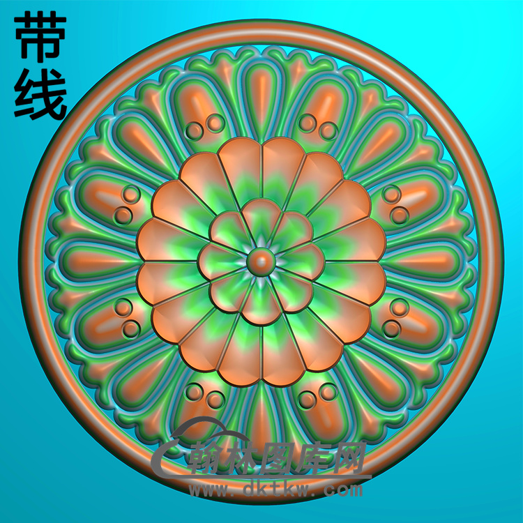 圆花碑板精雕图（MBBB-2252）展示