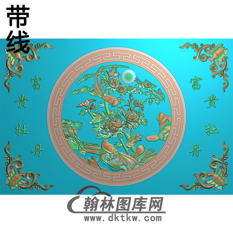 牡丹碑板精雕图 （MBBB-2262）展示