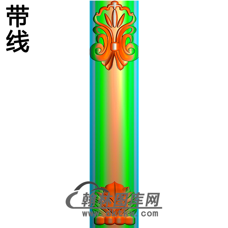 洋花立柱精雕图 （MBLZ-2290）展示