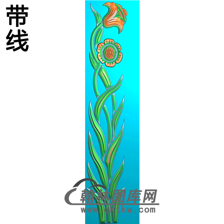 兰花立柱精雕图（MBLZ-2373）展示
