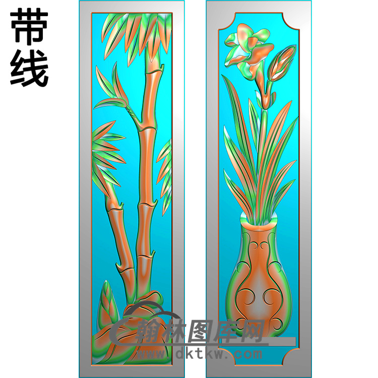 竹子 立柱精雕图（MBLZ-2377）展示