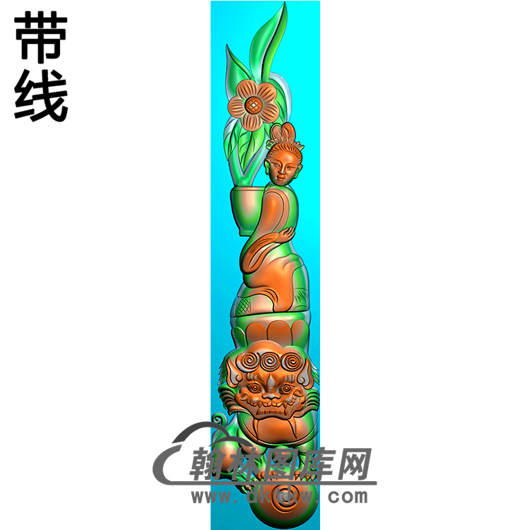 仙女立柱精雕图（MBLZ-2398）展示