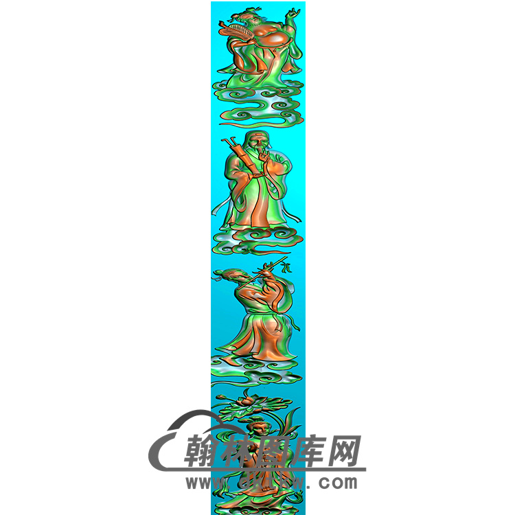 八仙立柱精雕图（MBLZ-2410）展示