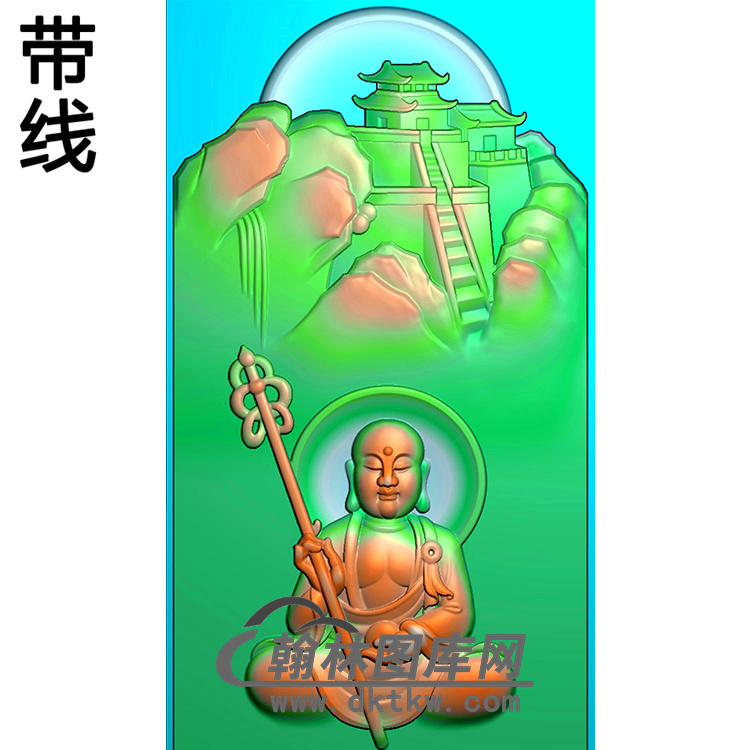 九华山地藏王菩萨带线精雕图（DZW-048)展示