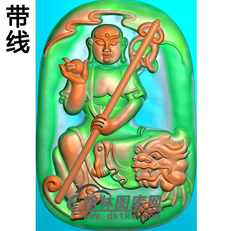 男文殊菩萨挂件带线精雕图（DZW-037)展示