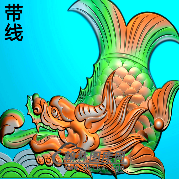 龙鱼耳朵精雕图 （MBED-0572）展示