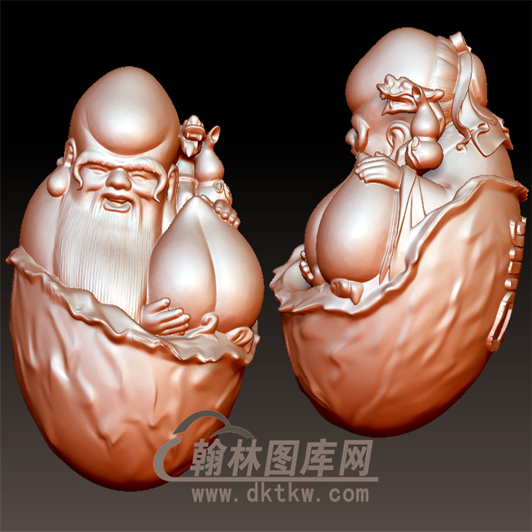 寿字寿星核雕立体圆雕图(YSX-2)展示