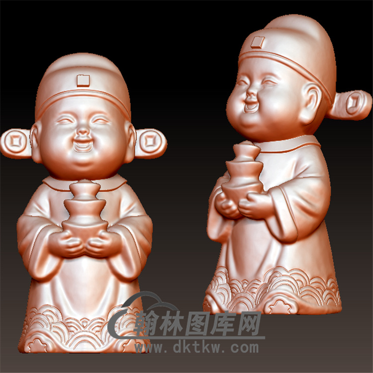 卡通小财神立体圆雕图(YCS-018)展示