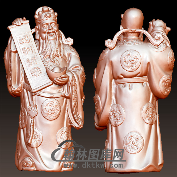 财神雕刻图 STL三维立体 3d 打印图片模型 木雕佛像精雕图片106(YCS-022)展示