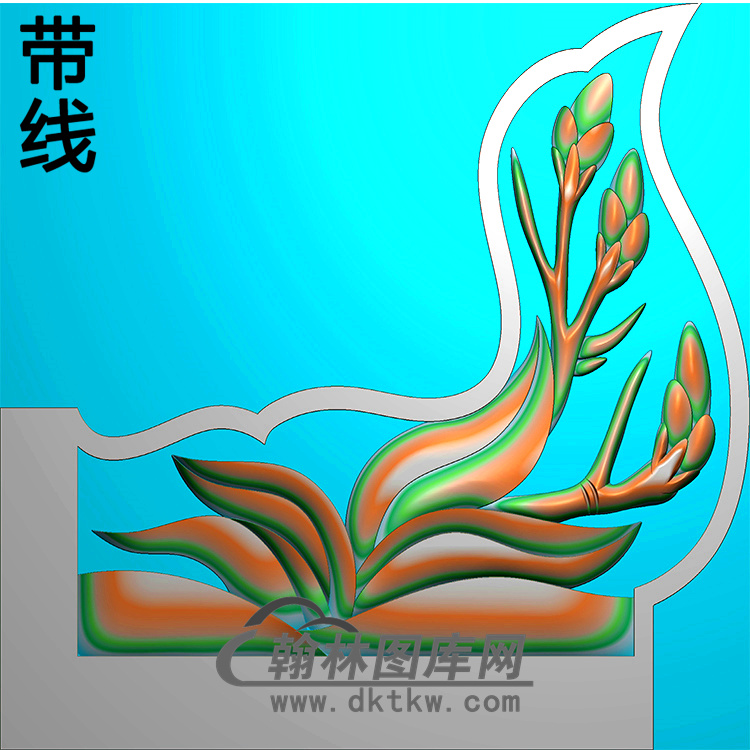 花草耳朵精雕图（MBED-0650）展示
