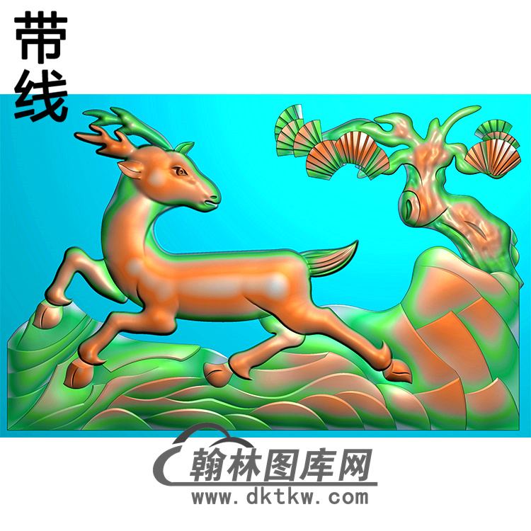 松鹿耳朵精雕图（MBED-0778）展示