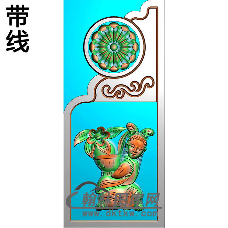 人物抱鼓精雕图（MBBG-0849）展示