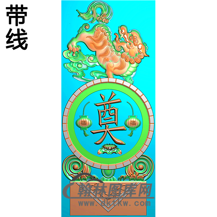 狮子抱鼓精雕图（MBBG-0861）展示