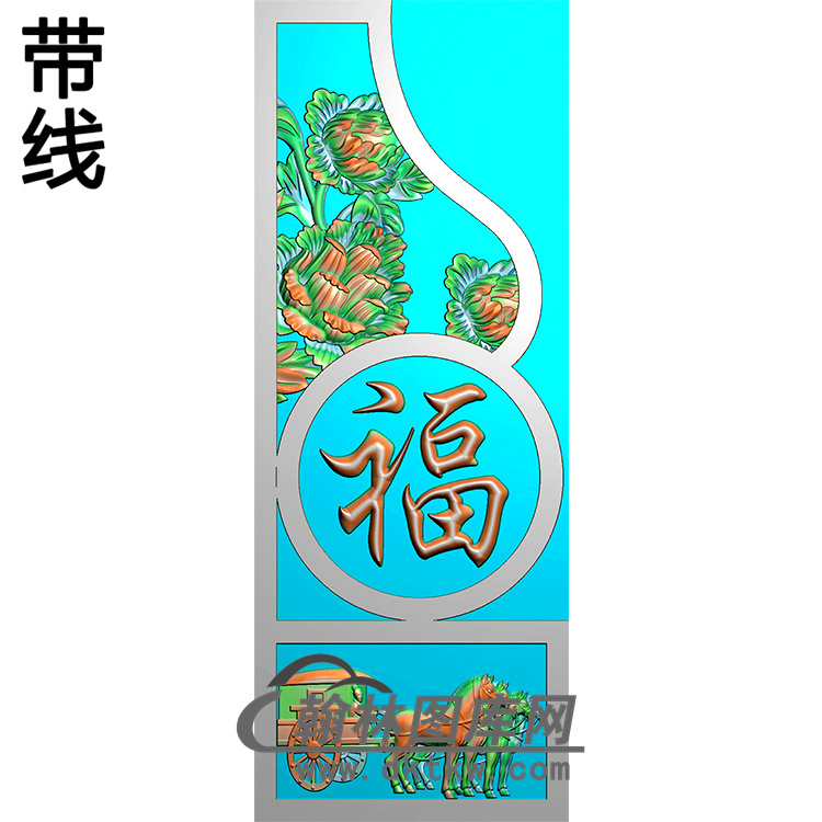福寿抱鼓精雕图（MBBG-0864）展示