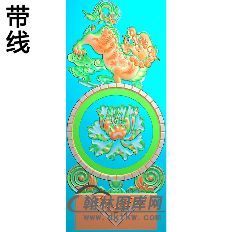 牡丹抱鼓精雕图（MBBG-0870）展示