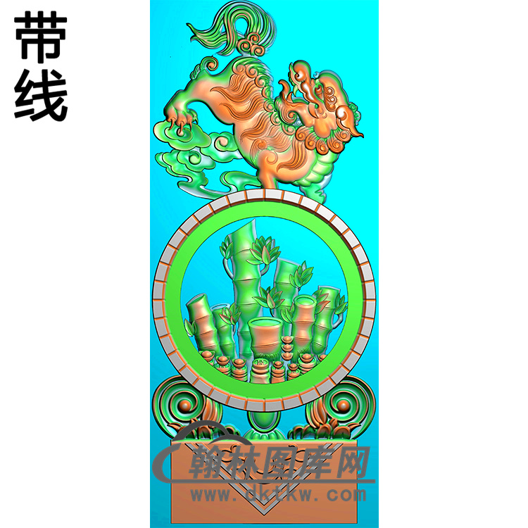 竹子抱鼓精雕图（MBBG-0875 ）展示