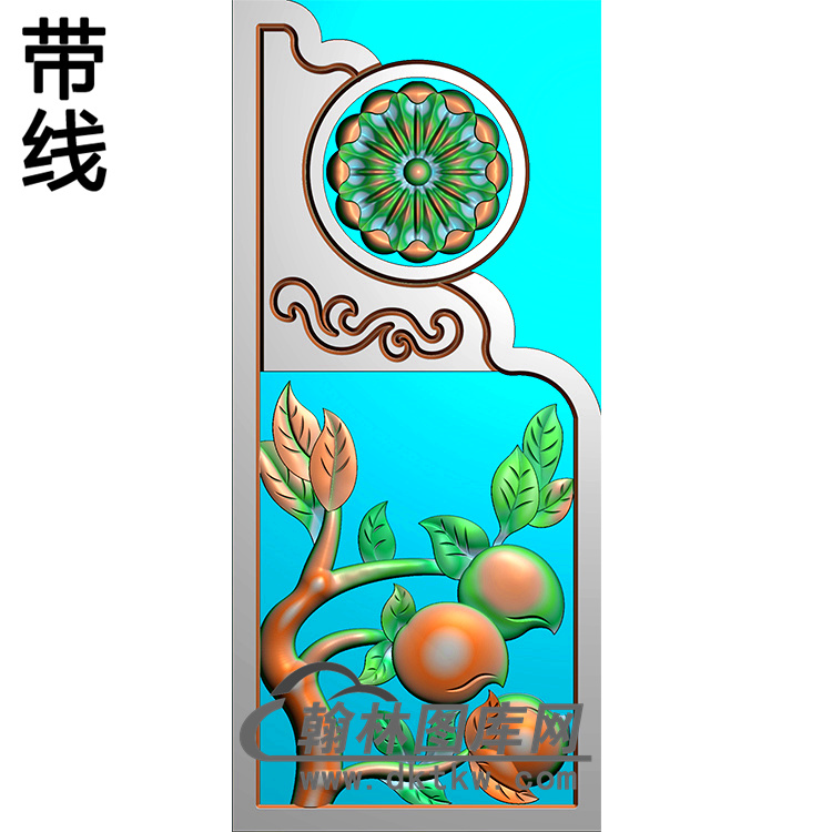 桃子抱鼓精雕图（MBBG-0888 ）展示