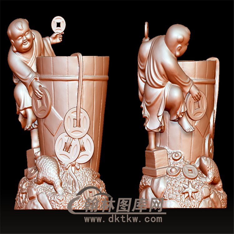 招财童子立体圆雕图(YTZ-19)展示