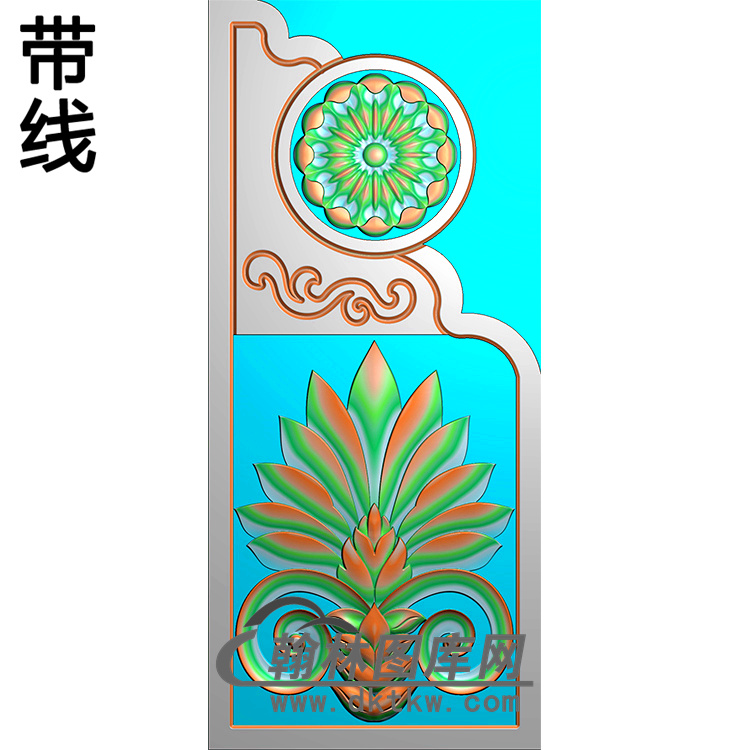 洋花抱鼓精雕图（MBBG-0900 ）展示