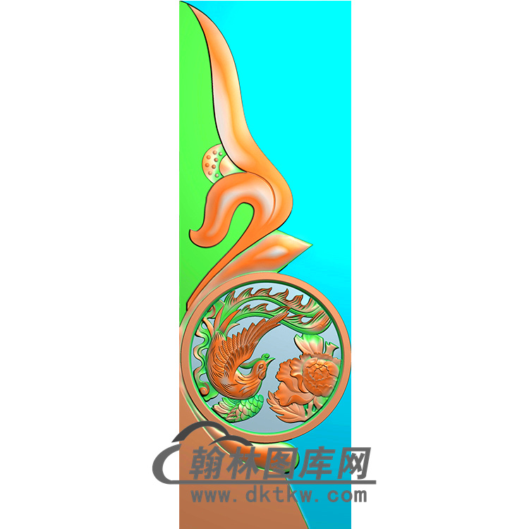 牡丹凤抱鼓精雕图（MBBG-0909）展示