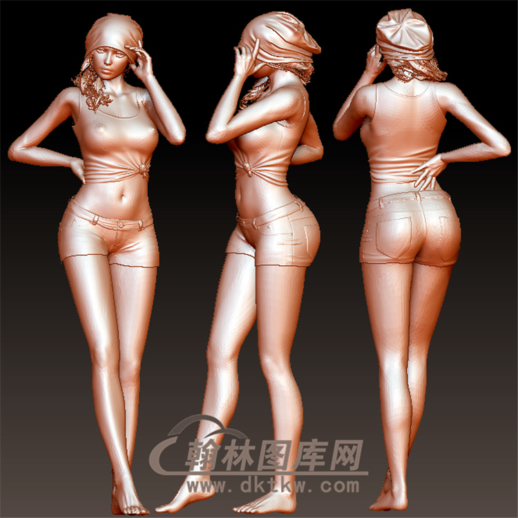 美女模特立体圆雕图(YSN-17)展示