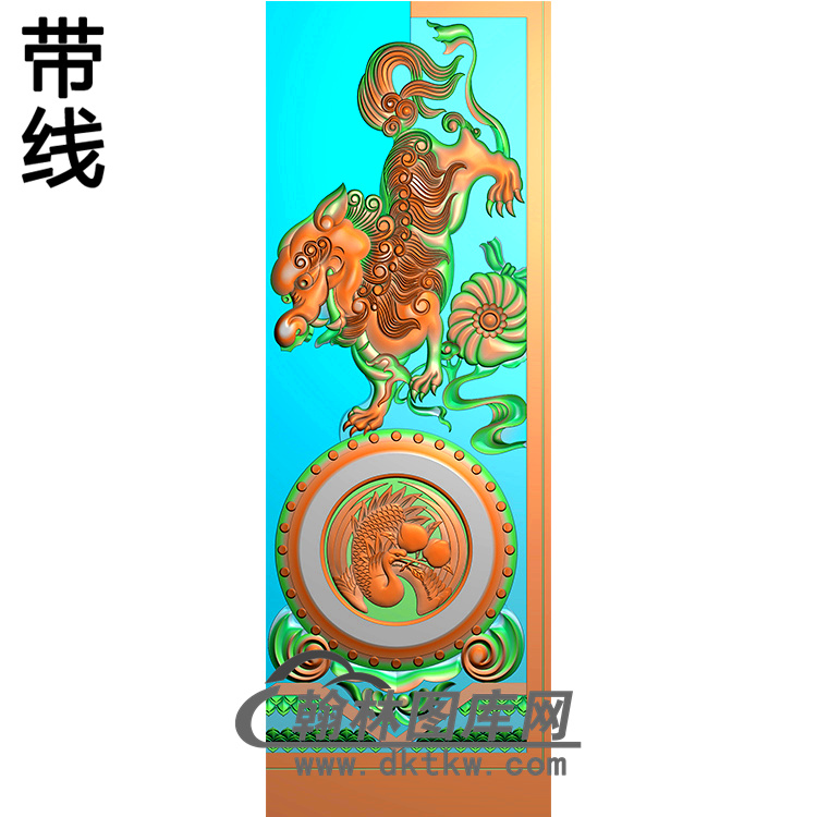 狮子抱鼓精雕图（MBBG-0940）展示